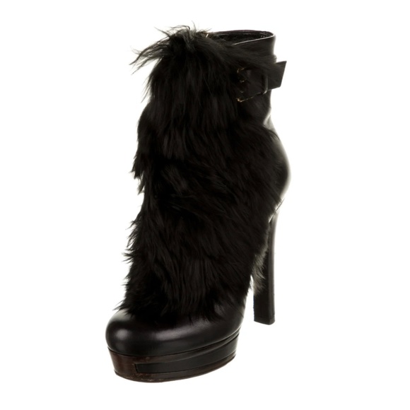 Gucci leather & fur boots - Picture 2 of 4